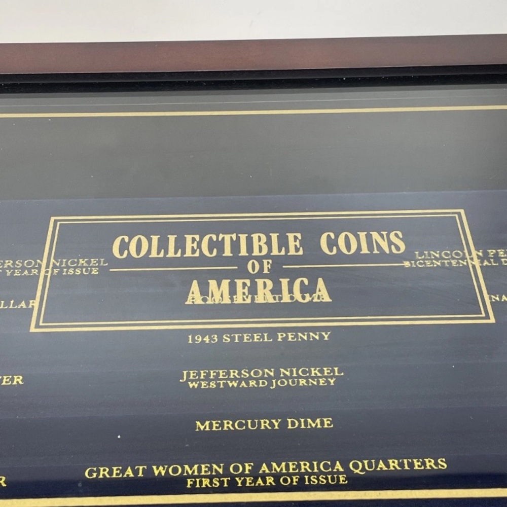 New Collectible Wood & Glass Coins of America Display Case by Danbury Mint